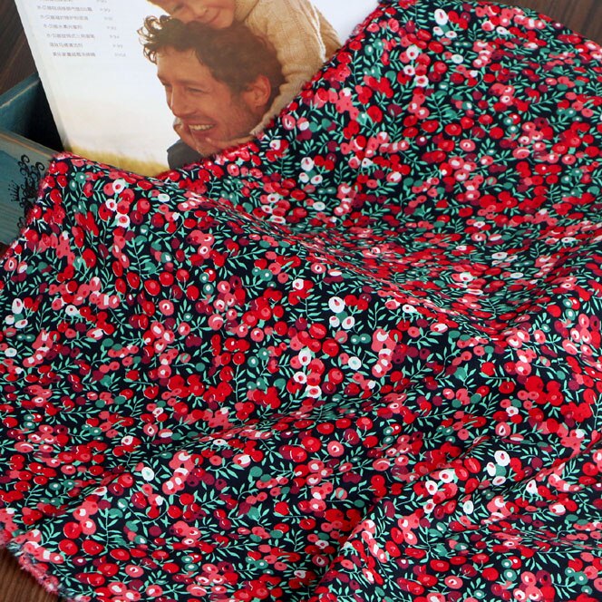 Groene Bladeren Pastorale Stof Gedrukt Bloemen Rok Katoenen Stof Voor Handgemaakte Diy Katoenen Baby Jurk Materiaal: yxbd243