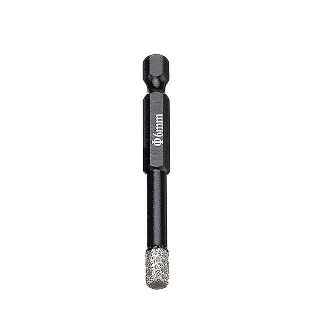 6-15mm Vaccum Brazed Diamond Dry Drill Bit Porcelain Granite Tile Glass Marble For Cooling Dry Drilling Without Water: 6mm