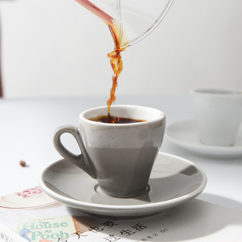 Godteri farge ekspresso kopp og tallerken fargerike 80ml kaffesett italienske amerikanske kaffekopper