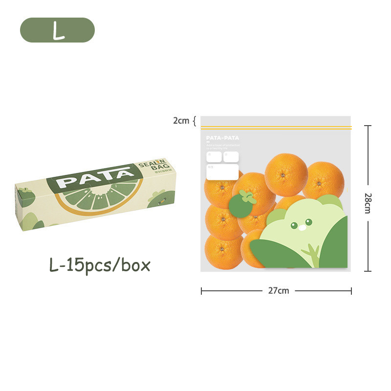 30/20/15pcs Reusable Fresh-keeping Bags Zipper Sealed Bag for Vegetable Fruit Storage Freezing Home Food Bags with Sealing Label: L-15pcs
