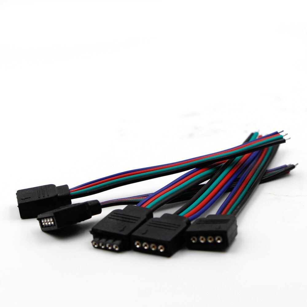 4 pin /5 pin /6 pin led kabel mandlig hunstik stik adapter ledning til 5050 3528 smd rgb rgbw rgb + cct led strip lys 5 pakke: Kvinde / 4 ben 10mm