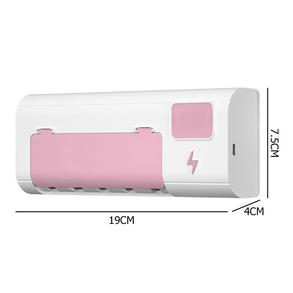 Désinfectant brosse à dents UV pas besoin de charger brosse nettoyage rangement salle de bain dentifrice distributeur porte désinfectant: Rose