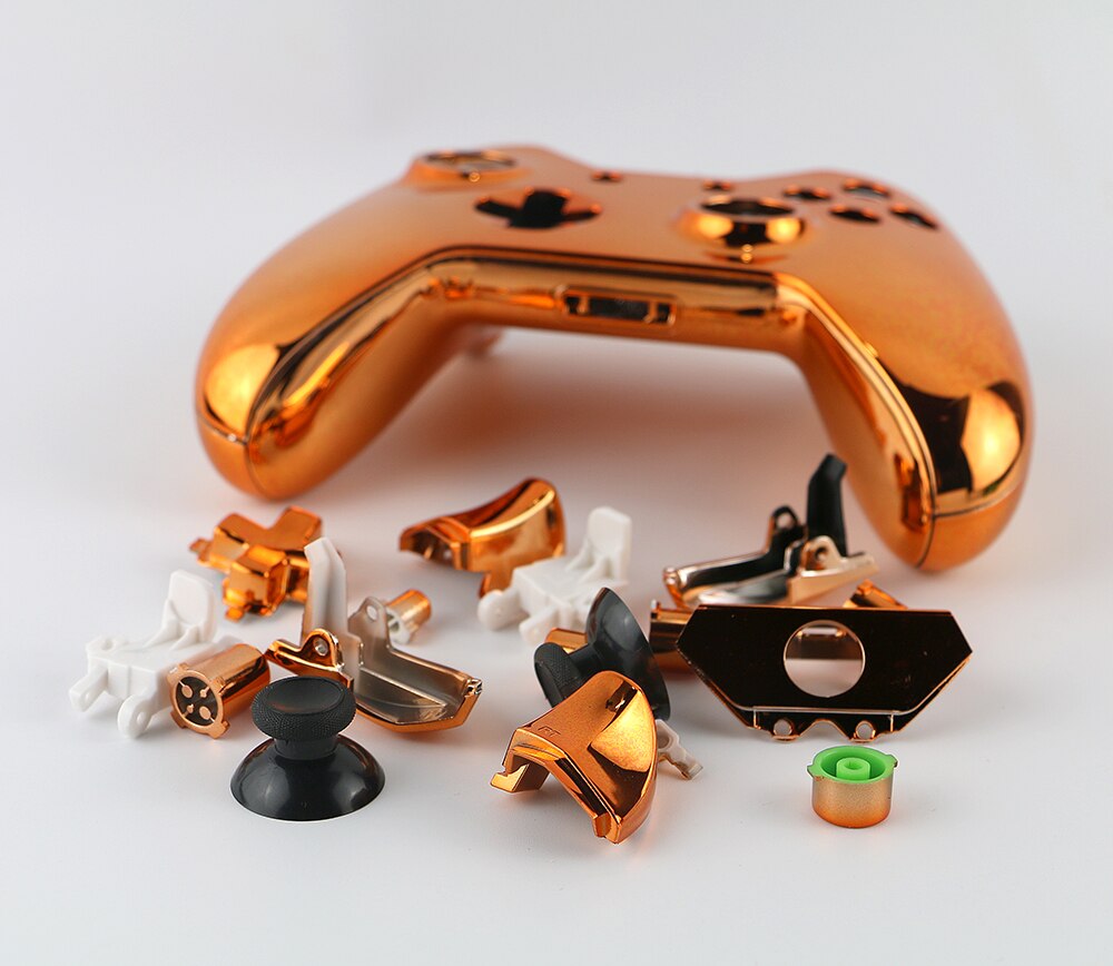 1set di Ricambio Chrome Completa Borsette E Bottoni Mod Kit per Xbox Un Controller Custom Alloggiamento Della Copertura Per Xbox One: G full set orange