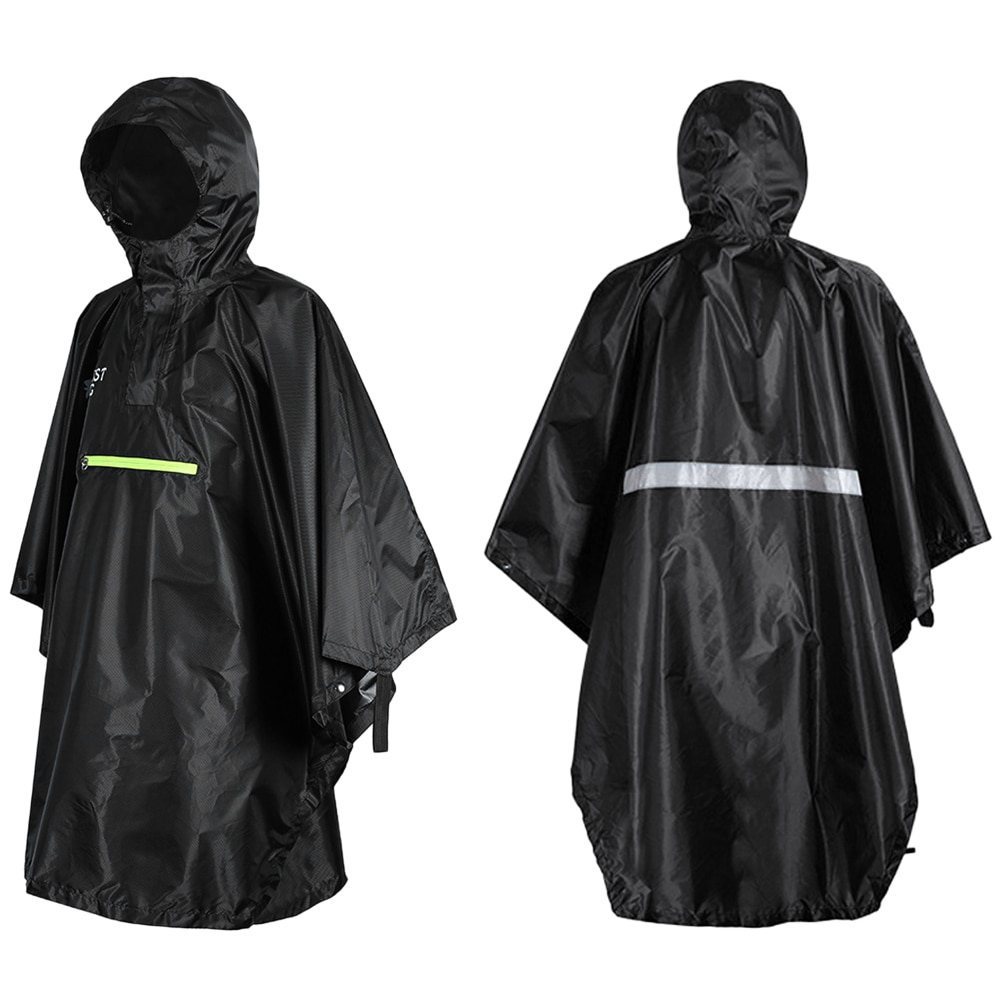 Men Women Raincoat Waterproof Rainwear Rain Cover Rain Coat Hood Cycling with Reflector Rainproof Poncho with Reflective Strip