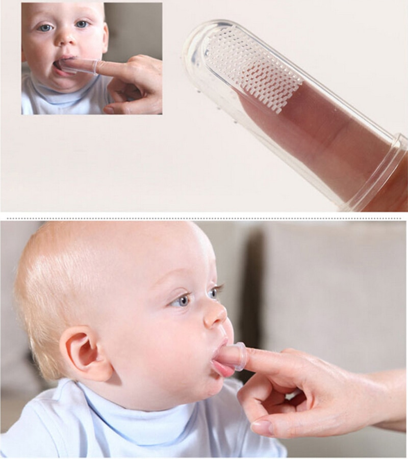 2 Stuks Zachte Siliconen Vinger Tandenborstel Veilig Baby Kids Vinger Tandenborstel Gum Brush Voor Clear Massage
