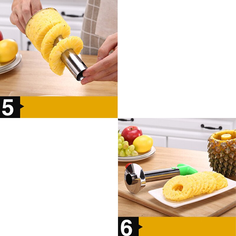 Ananas skiver med rustfrit stål corer frugt grøntsagsskrællere køkkenredskaber gadgets tilbehør