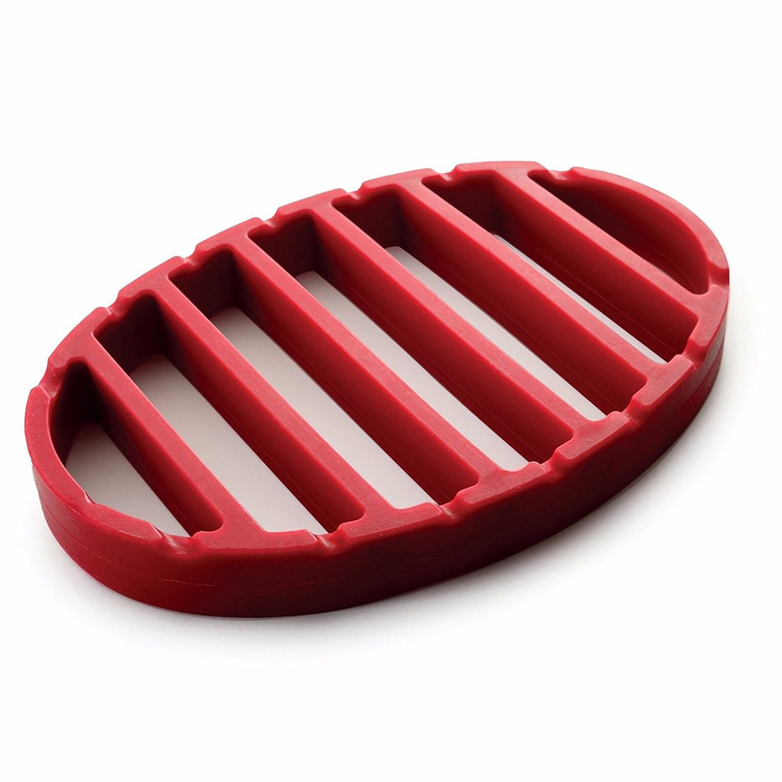 Grille de Barbecue en Silicone, pour la cuisson des aliments, antiadhésif, ovale rouge, réutilisable, outils de cuisson