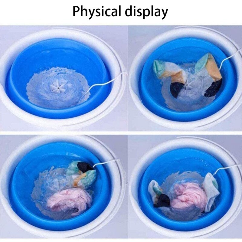 2 In 1 Portable Washing Machine With Foldable Tub Ultrasonic Turbine Washer USB Powered 10L Capacity Portable Washing Machine
