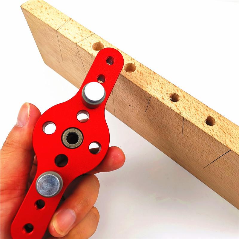 2-10mm -legering vertikal lomme hull jigg trebearbeiding boring locator tre dowelling selvsentrerende boreguide sett hullstanser