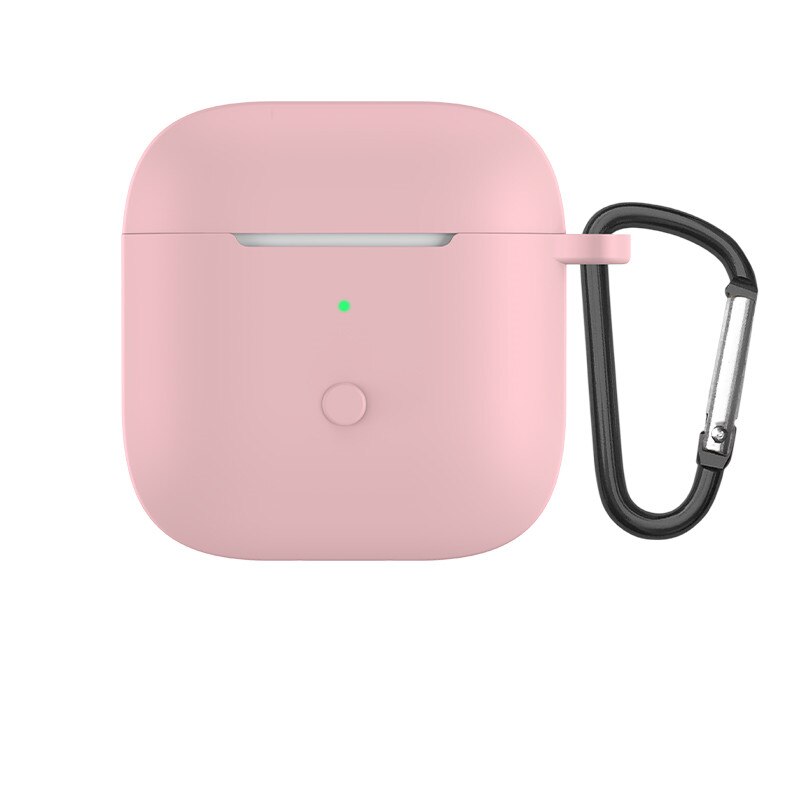 Silikon bloothooth øretelefondeksel til xiaomi redmi knopper 3 etui beskyttende skall til redmi knopper 3 hodetelefon чехол med krok: Rosa