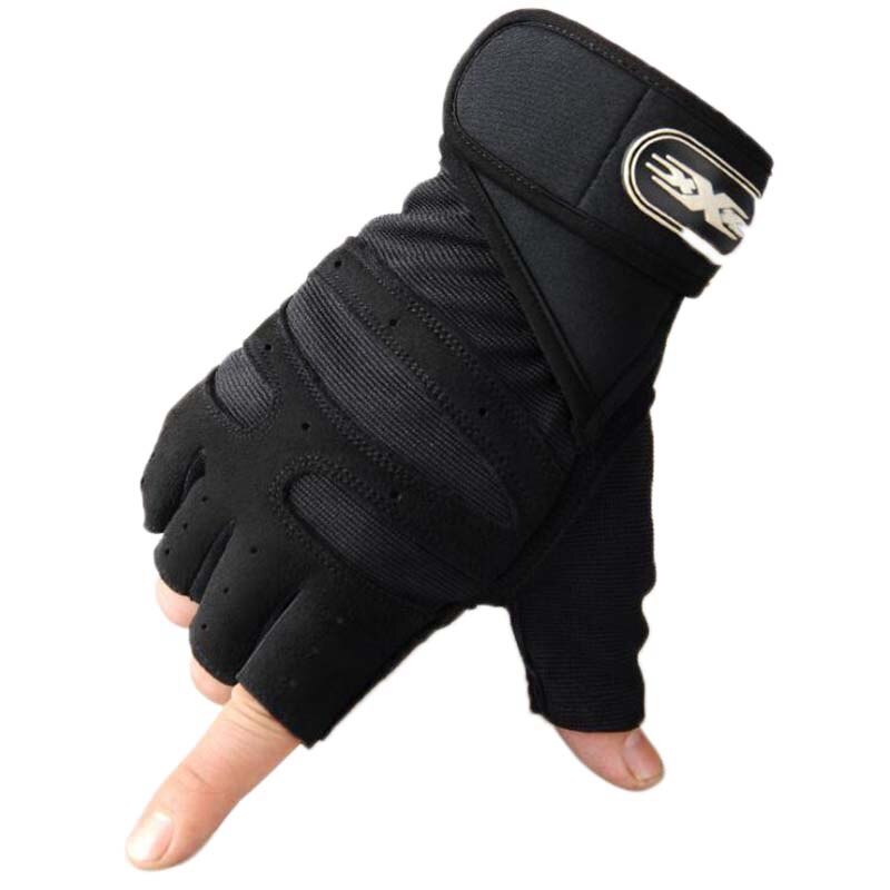 Guantes de ciclismo para hombre, guantes de medio dedo para bicicleta, guantes antideslizantes suaves y transpirables, guantes deportivos para Fitness al aire libre, negros: Default Title