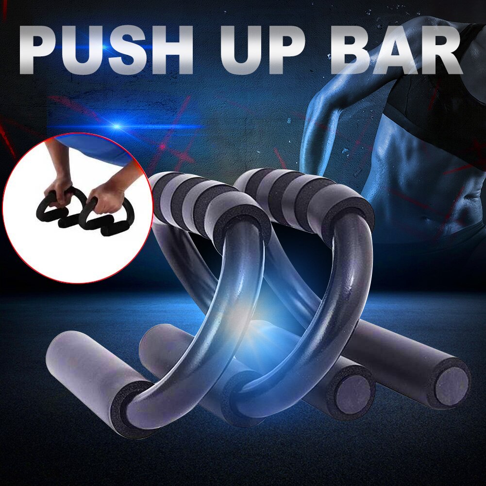 1pair Exercise Gym Body Fitness Training Home Pull S Shape Chest Press Sports Foam Handles Push Up Bar Muscle