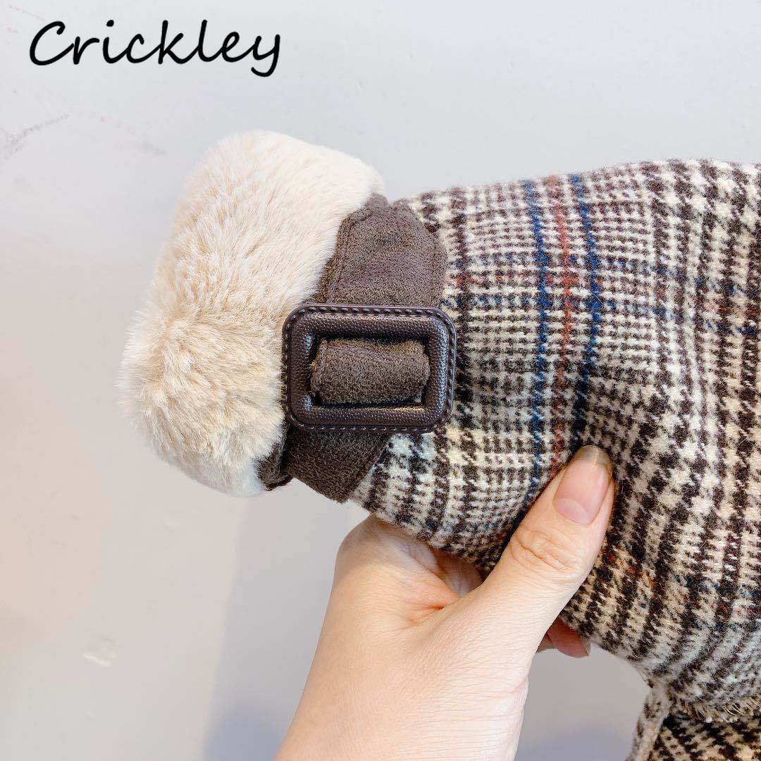 freundlicher Mantel Plaid aufbringen Woll Mantel für Jungen Mädchen Winter Warme Plüsch Faux Pelz freundlicher Jacke Kleinkind Kurzen Mantel