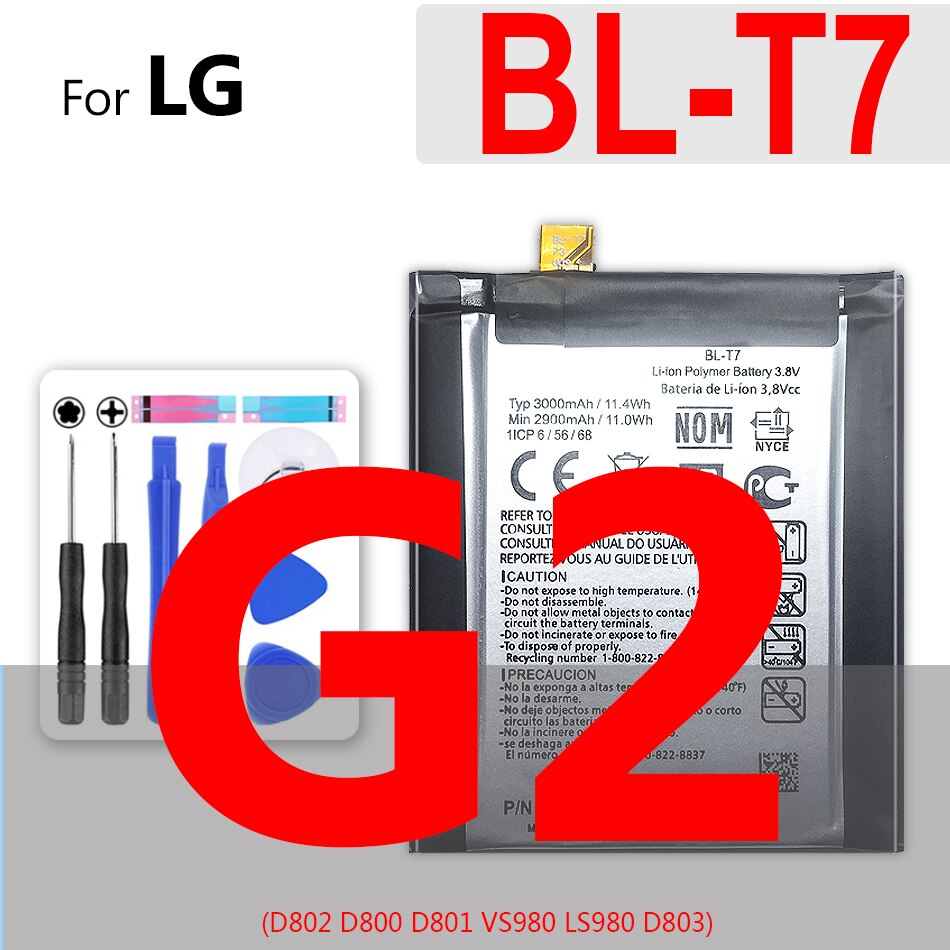 Bateria BL-42D1F para lg g5 g6 g7 g8 thinq/g2 g3 g4 mini g3s g3c g4s g4c h850 h820 h820 h831 h8468 h860 h860 ls992 us992: BL-T7