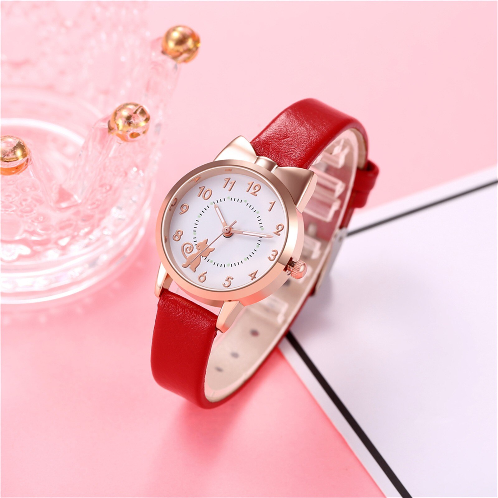 Lichtgevende Pointer Riem Horloge Sleek Minimalistische Mode Met Lederen Band Dial Vrouwen Quartz Horloge Horloge