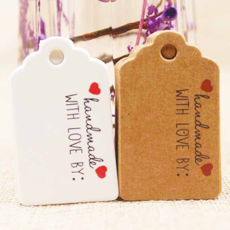 100 Stks Batch DIY Power Paper Tags Framed Rectangle Christmas Favour Birthday Party Card Label 5x3cm Multifunctional