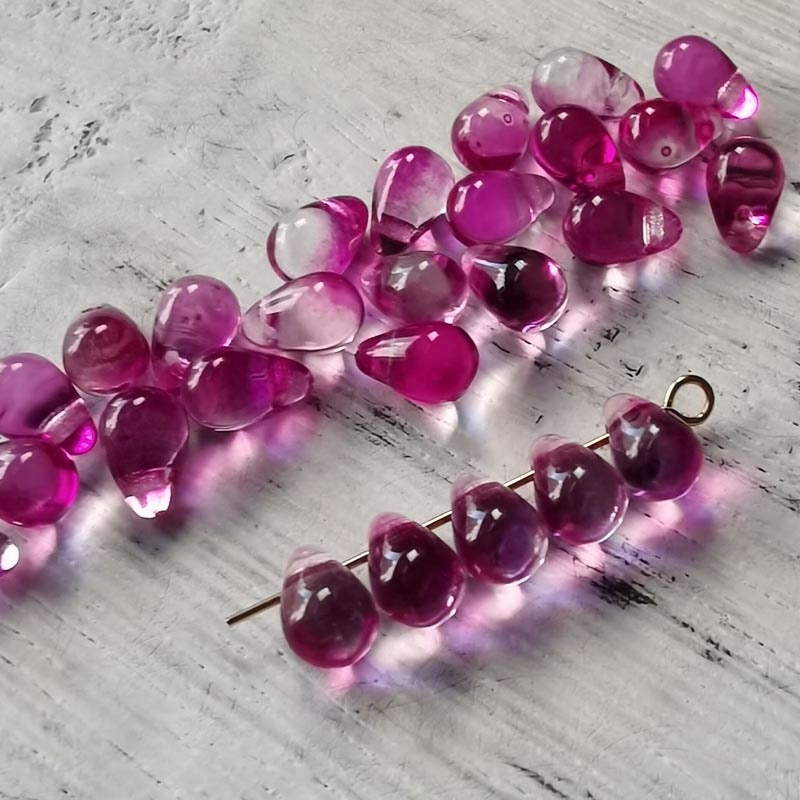 Glass Loose Beads shape Glass Czech Beads Light purple AB Rainbow Color 4mm x 6mm 20 PCs