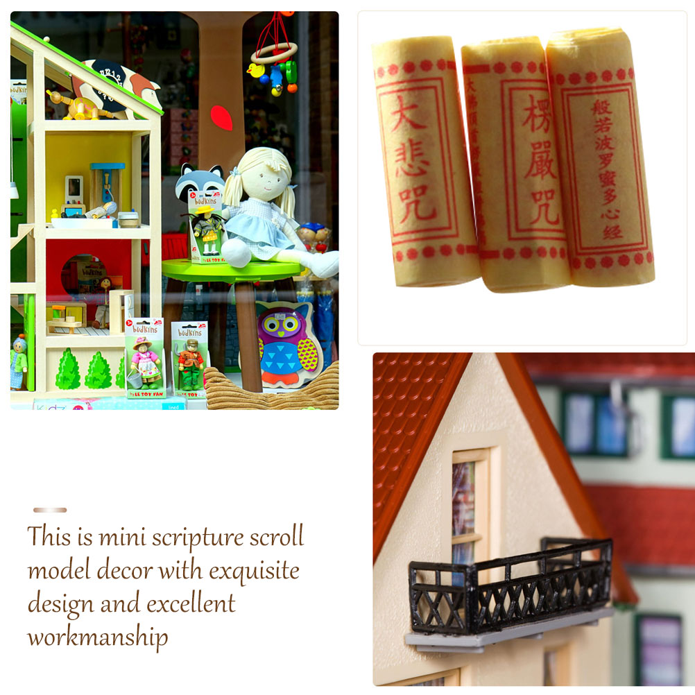5pcs Models Decorative Scripture Scroll Desktop Model Decor Scripture Scroll Model for Home Photography