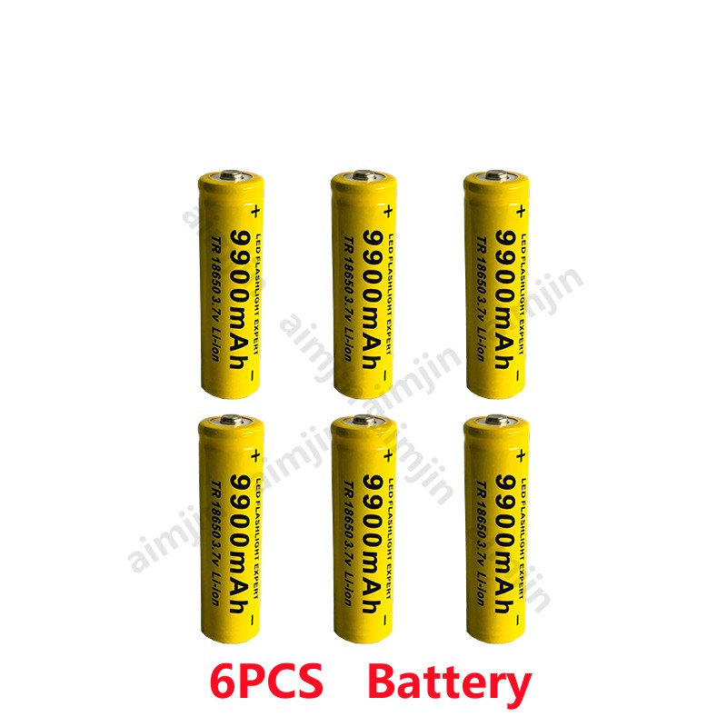 .Batería de iones de litio GTF 18650 For Original, linterna recargable 18650, 3,7 V, 9900 MAH For para Linterna + cargador: PURPLE