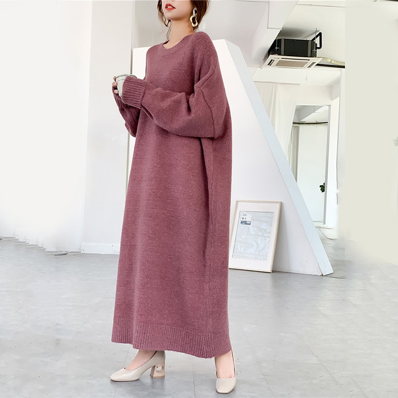 plus size womens plus size sweater long sleeve round neck - United Arab Emirates