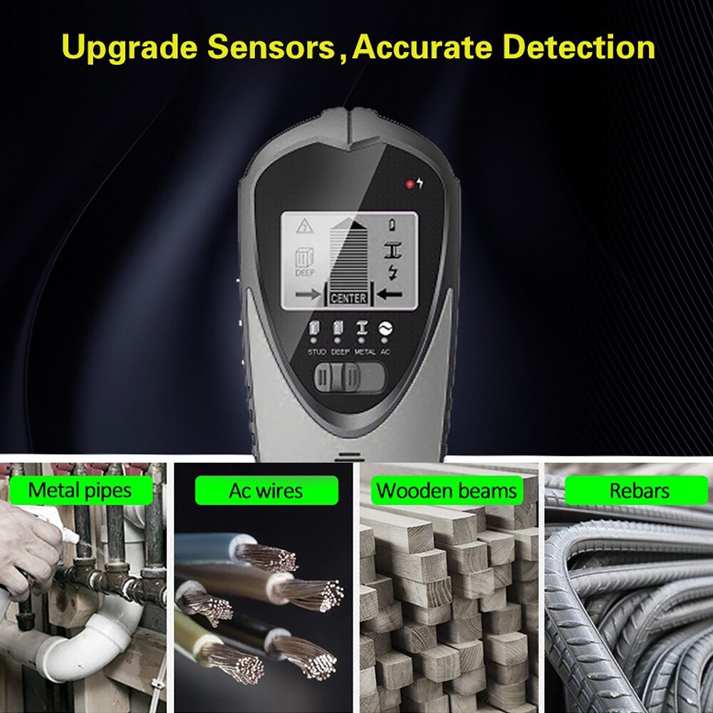 4 In 1 For Wood Accurate Center Joist Detection AC Wire Stud Finder Electronic LCD Display Backlit Sensor Portable Wall Scanner