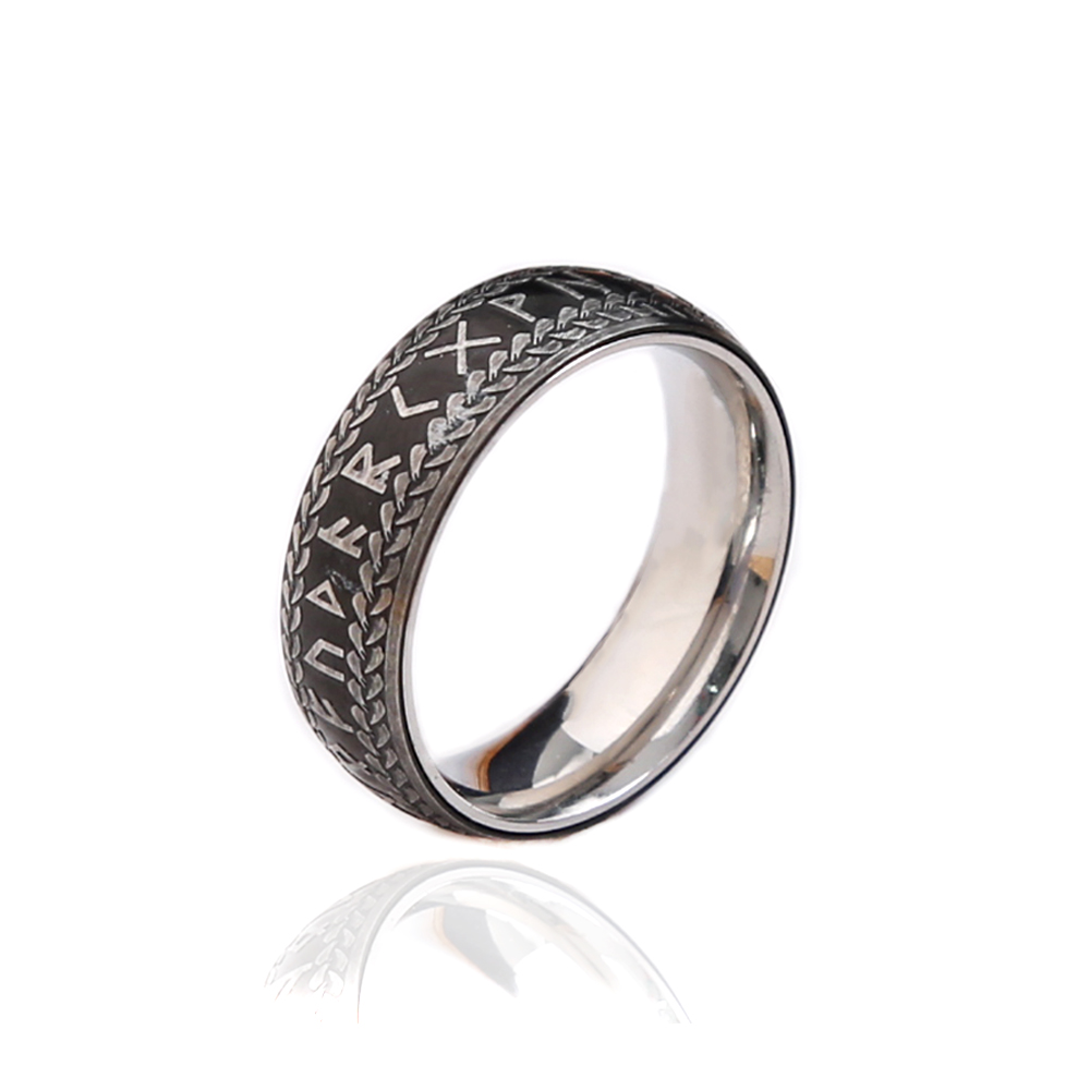 de anillos de runas vikingas Vintage a la para hombres y mujeres, anillo de acero inoxidable a la , amuleto para parejas, de joyería al por mayor: 12 / Blanco