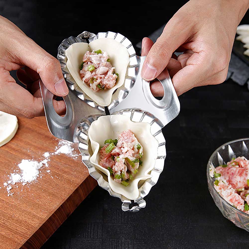 Stainless Steel Dumpling Artifact Tool Press Dumpling Mold Double Head DIY Dumplings Wrapper Maker Kitchen Gadgets