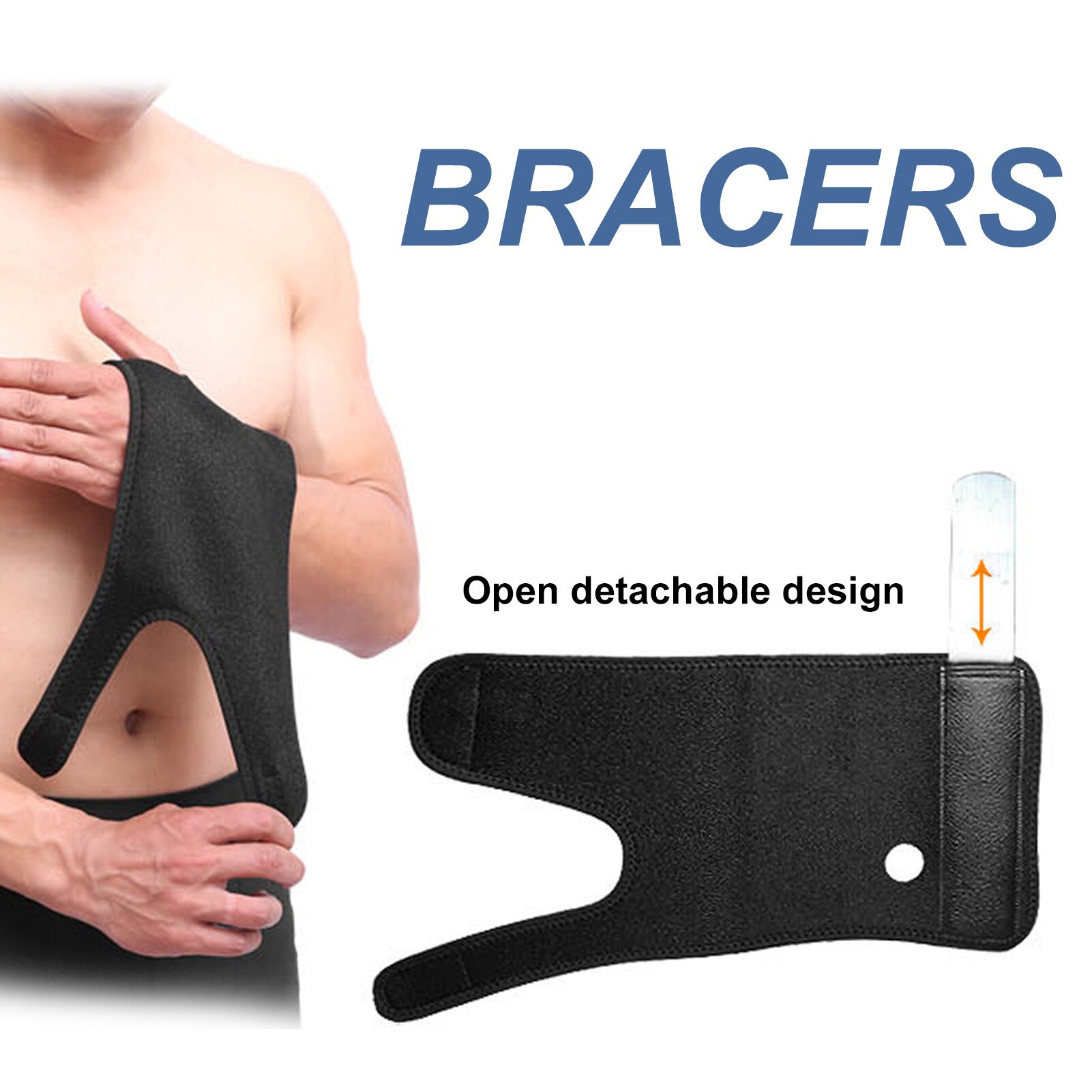 1Pc Passen Stalen Spalk Pols Brace Ondersteuning Artritis Verstuiking Carpaal Tunnel Muis Hand Polsband Wrap Protector Sport Veiligheid