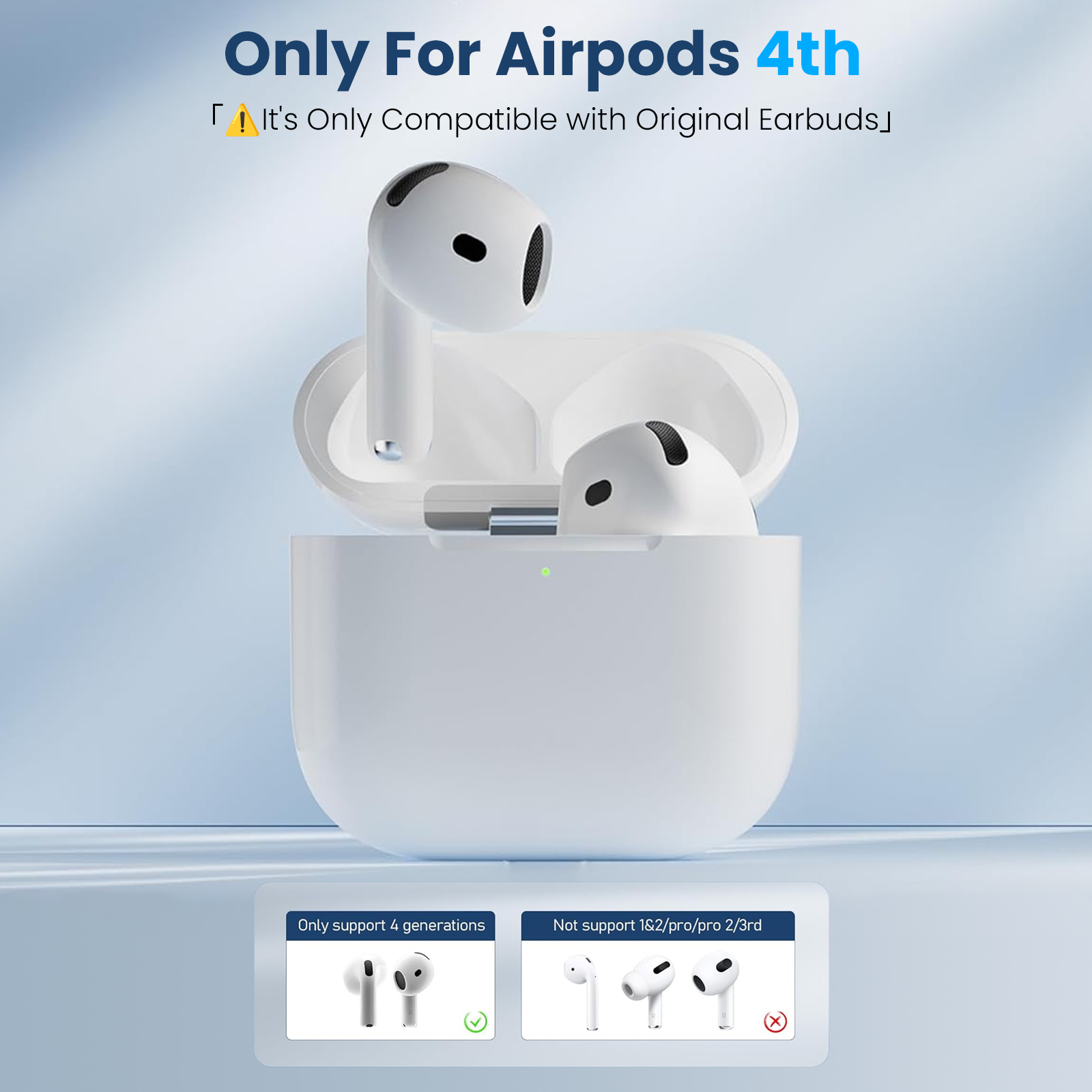 Oplaadetui voor AirPods 4 - BT draadloze oplader met synchronisatieknop Vervangingsaccessoires voor hoofdtelefoon, USB-C-poort, geen oordopjes