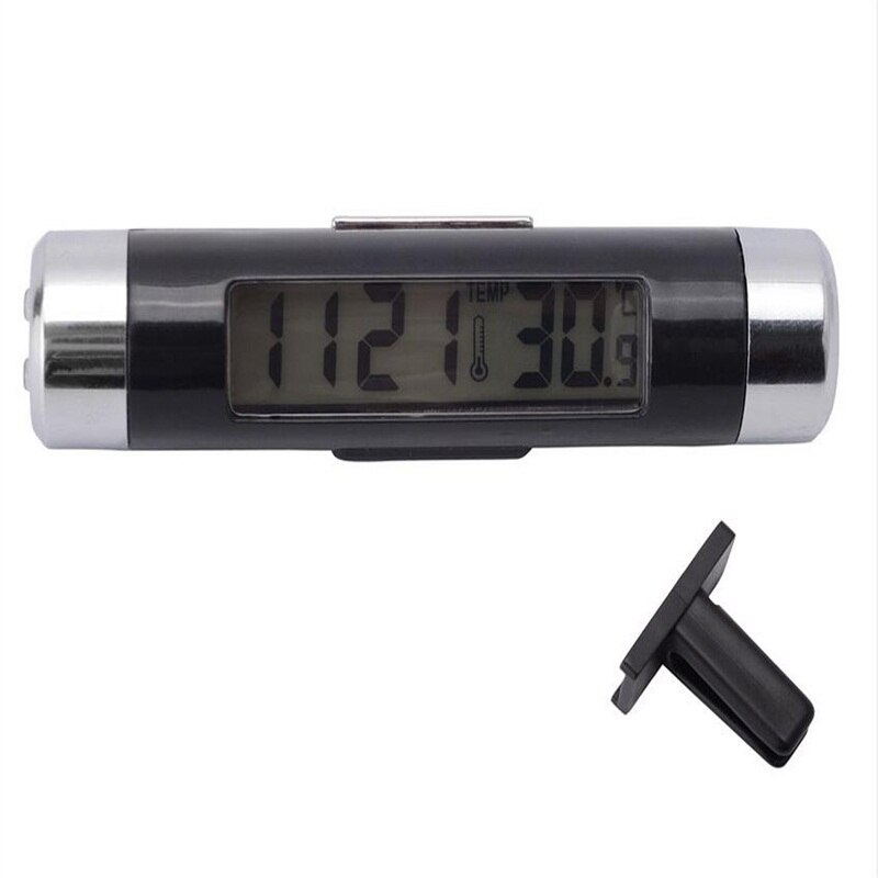 Kannettava 2 in 1 auton led-näyttökello digitaalinen lcd-kello ja lämpötilanäyttö elektroninen kellolämpömittari akulla: Default Title