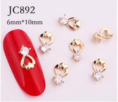 Bijoux d'ongle rouge avec zircon et chaîne, décoration autocollante avec diamant, licorne, , directement depuis l'usine,: 892