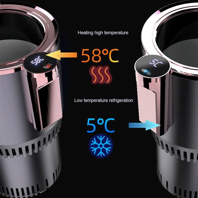 Smart Car Cooler and Warmer,Portable Electric Heating Cup Car Water Kettle with Press Sn Control LED Digital Display