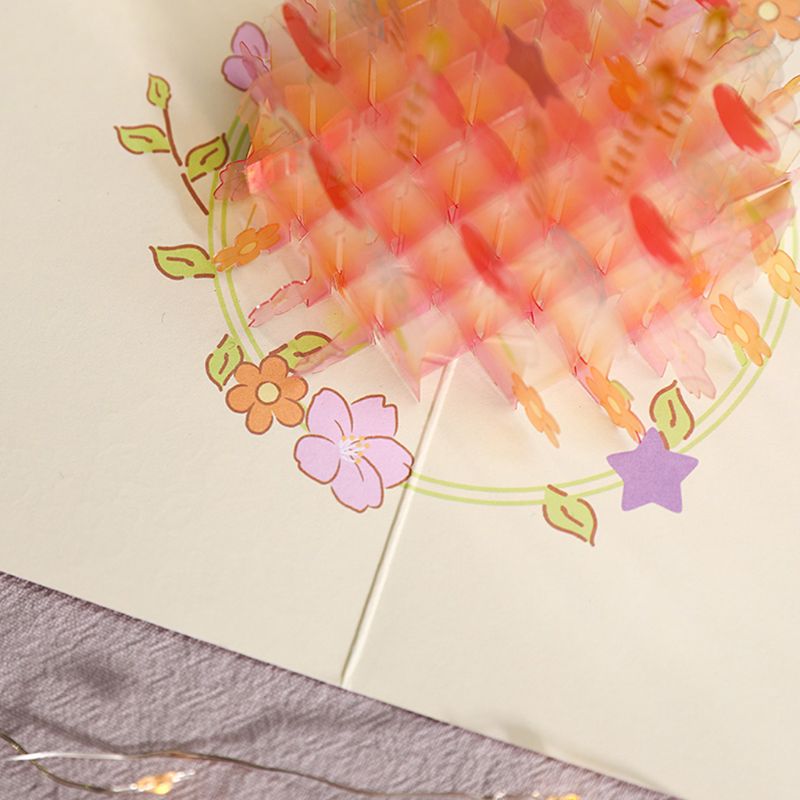 3D Pop-Up Birthday Cake Greeting Card Postcards Invitations with Envelope QX2E