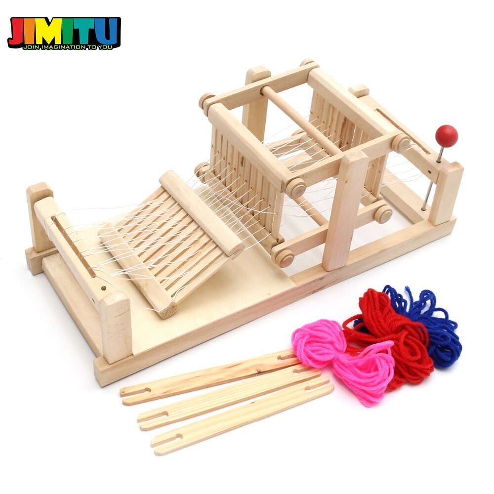 Speelgoed voor fantasiespel, houten chinese traditionele houten tafel, weefgetouw, model, doe-het-zelf, handgemaakt speelgoed voor kinderen en volwassenen