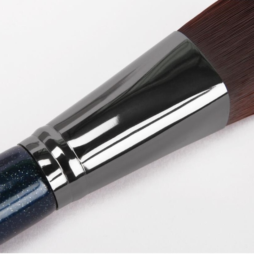 Juego de brochas de maquillaje base , 1 unidad, cabeza plana inclinable, corrector de mango pintado de madera y metal, herramientas de maquillaje