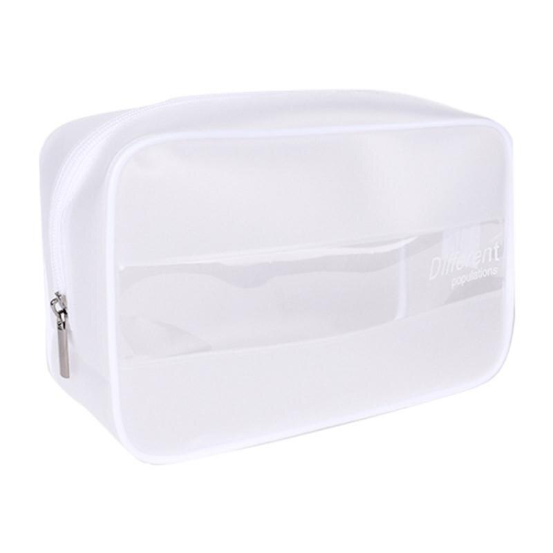 Waterproof Portable Makeup Bag Beautician Cosmetic Bag Beauty Case Toiletry Bag Travel Pouch Wash Bags Toothbrush Women Leather: Silver
