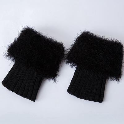 Pure Kleur Imitatie Bont Warm Womens Winter Warm Haak Knit Fur Trim Beenwarmers Manchetten Toppers Boot Sokken 3 Paar/partij: 7