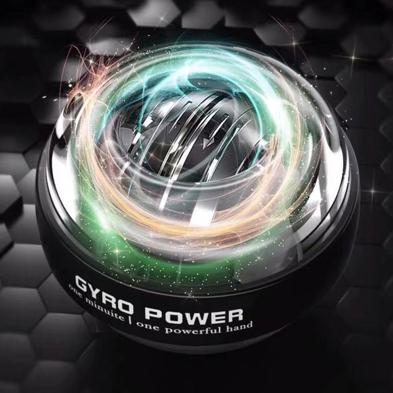 LED Exercise Gyroscope Jaw Power Wrist Ball Gyro Force Hand Muscle Trainer Strengthener Equipment Gym Fitness Sports Exerciser