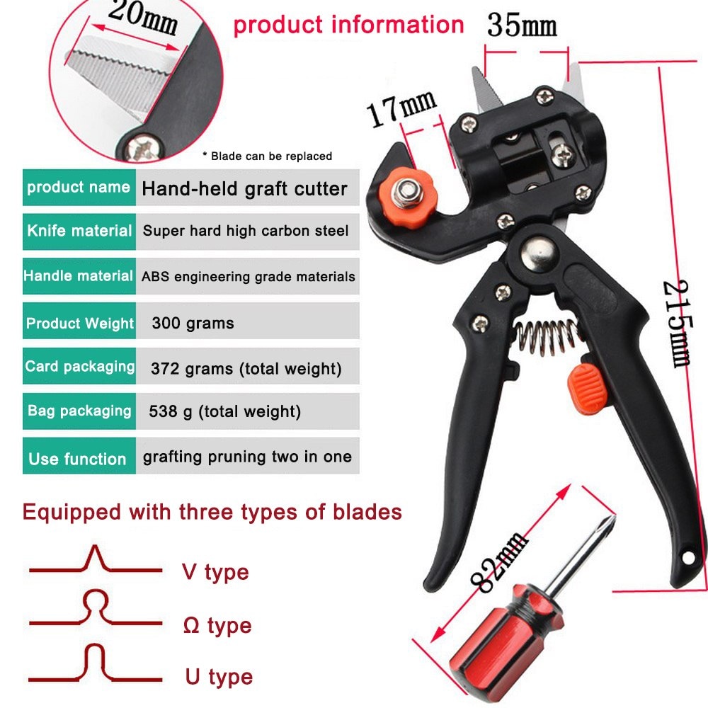 1 Set Garden Tools Farming Pruning Shears Grafting Scissor Fruit Tree Vaccination Secateurs Pruning Cutting Knife