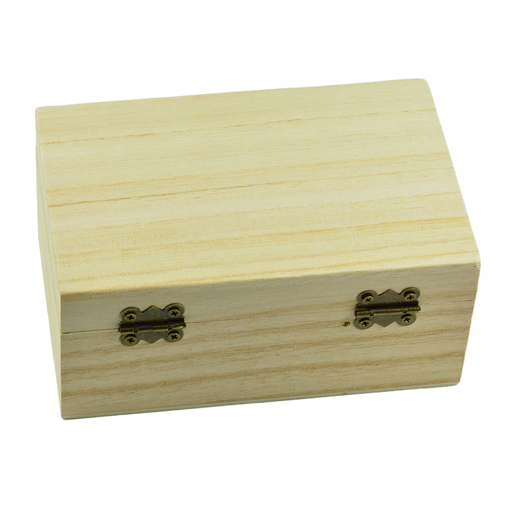 Wooden Treasure Chest Wood Jewelry Storage Decoupage Craft Box Memory Crafts: 125x72x51mm