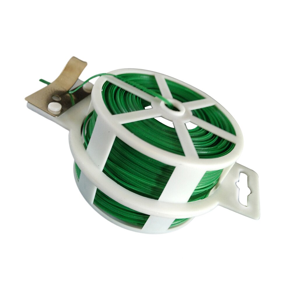 100 M Tuin Twist Tie Wire Cable Reel Met Cutter Tuinieren Plant Bush Bloem