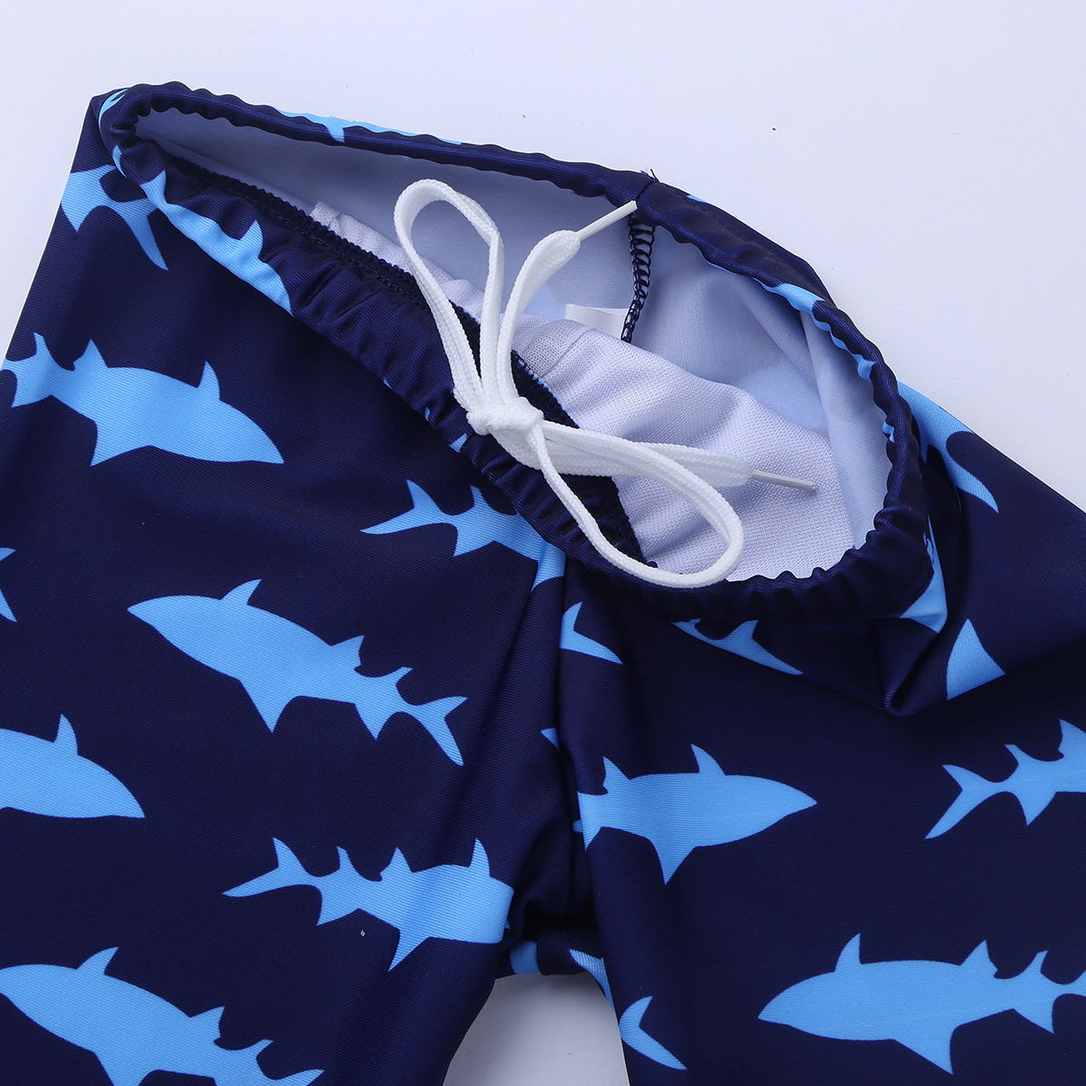Oyolan 3 Stuks Kinderen Jongens Tankini Lange Mouwen Shark Patroon Badpak Set Tops Met Bodems Badmuts Set Badmode Badpak pak