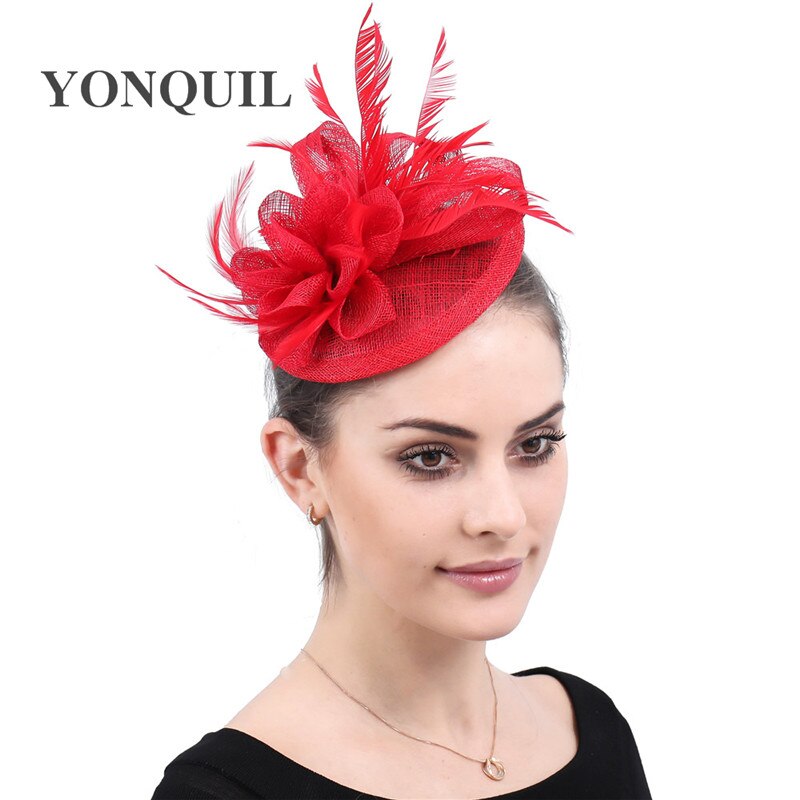 Kvinder fascinator hovedbeklædning hat bryllup fest hårnål fjer blomster lejlighed hår fjer tilbehør chapeau til damer brude