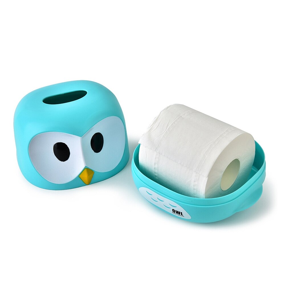 Home Kitchen Cute Cartoon Owl Plastic removable Tissue Box Napkin roll paper Holder Case Simple Storage Box Accessories 1piece