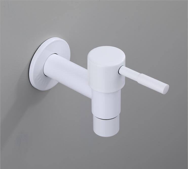 Outside Faucet Mixer tap, washing machine faucet,Black/White toilet bibcocks, copper bibcock,tap,Garden faucet: style 2 white
