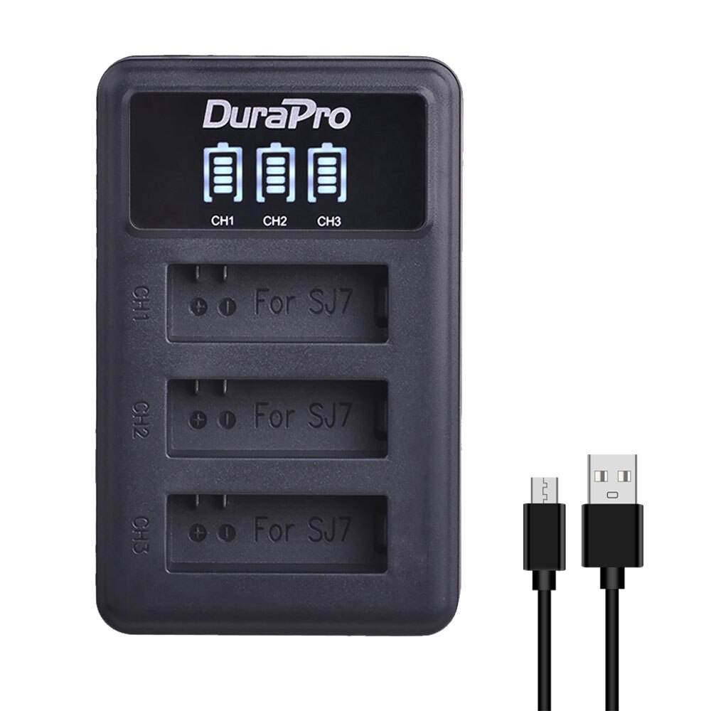 SJ7 Star Battery 1000mAh Original SJCAM SJ7 Star Battery+ LED 3-Slots USB Charger for SJCam SJ7 Action Cameras: Charger