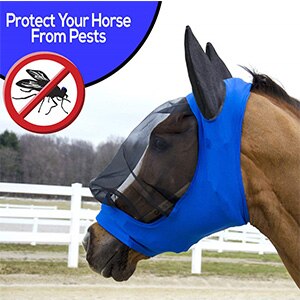 Breathable Full Face Mesh Anti-UV Anti Fly Mask Eye Comfortable Horse Mask Summer Anti-mosquito Unisex Pet Supplies #4J06: Default Title