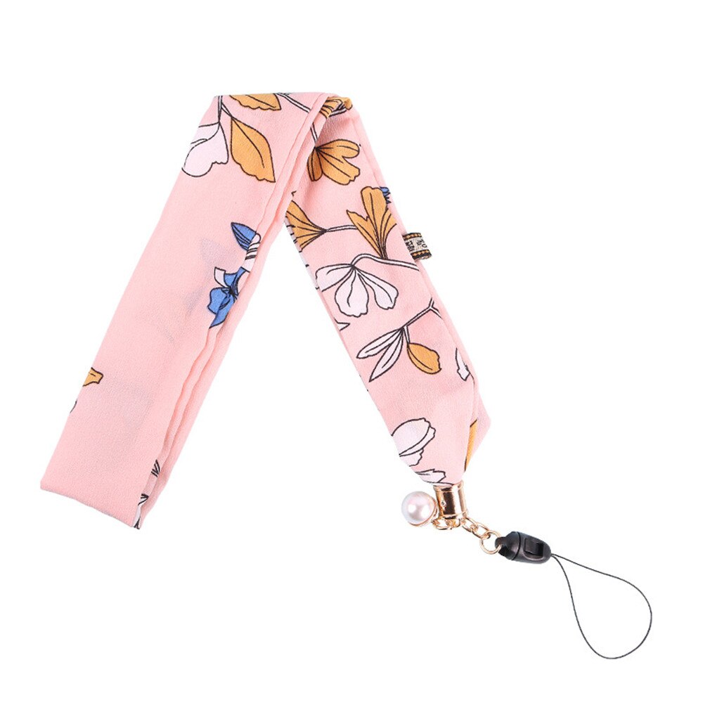 Chiffon Wide Neck Strap for ID Card Mobile Phones Ribbon Lanyard Hang Rope Badge Holder Portable Key Chain Holder