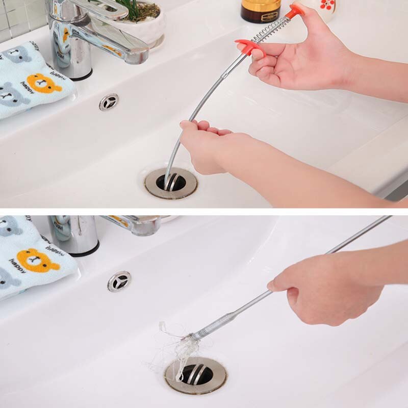 60/90/160cm Drain Snake Spring Pipe Dredging Tool Dredge Unblocker Drain Clog Tool for Kitchen Sink Sewer Cleaning Sink Tool