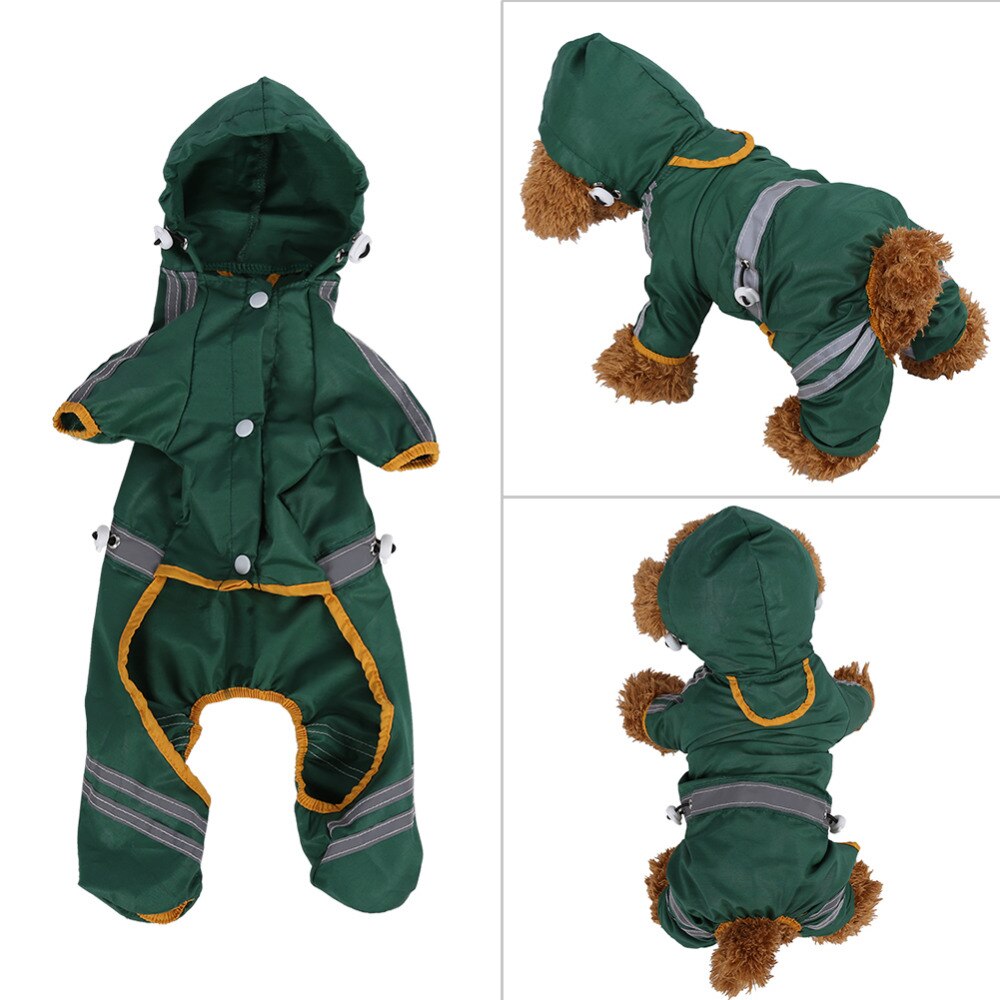 Polyester Dogs Raincoats For Pets Cat Dog Raincoat Waterproof Jacket Hood Drawstring Pet Rain Coat Clothing Retail